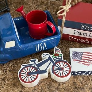 4th of July Home Decor Set with Rae Dunn Blue Truck